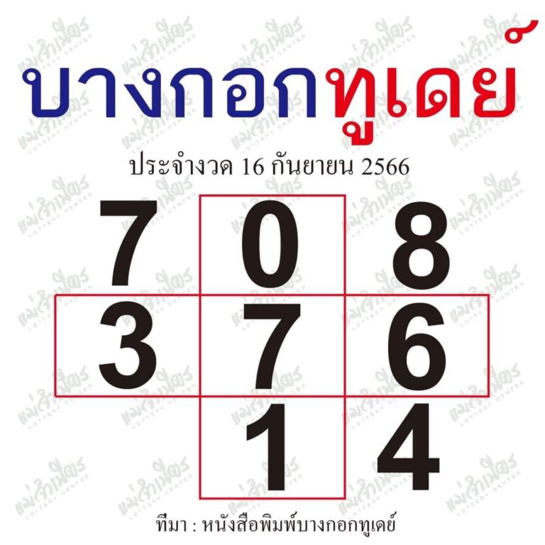 หวยบางกอกทูเดย์ 16 9 66