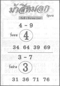 หวยม้าสีหมอก-1-3-67