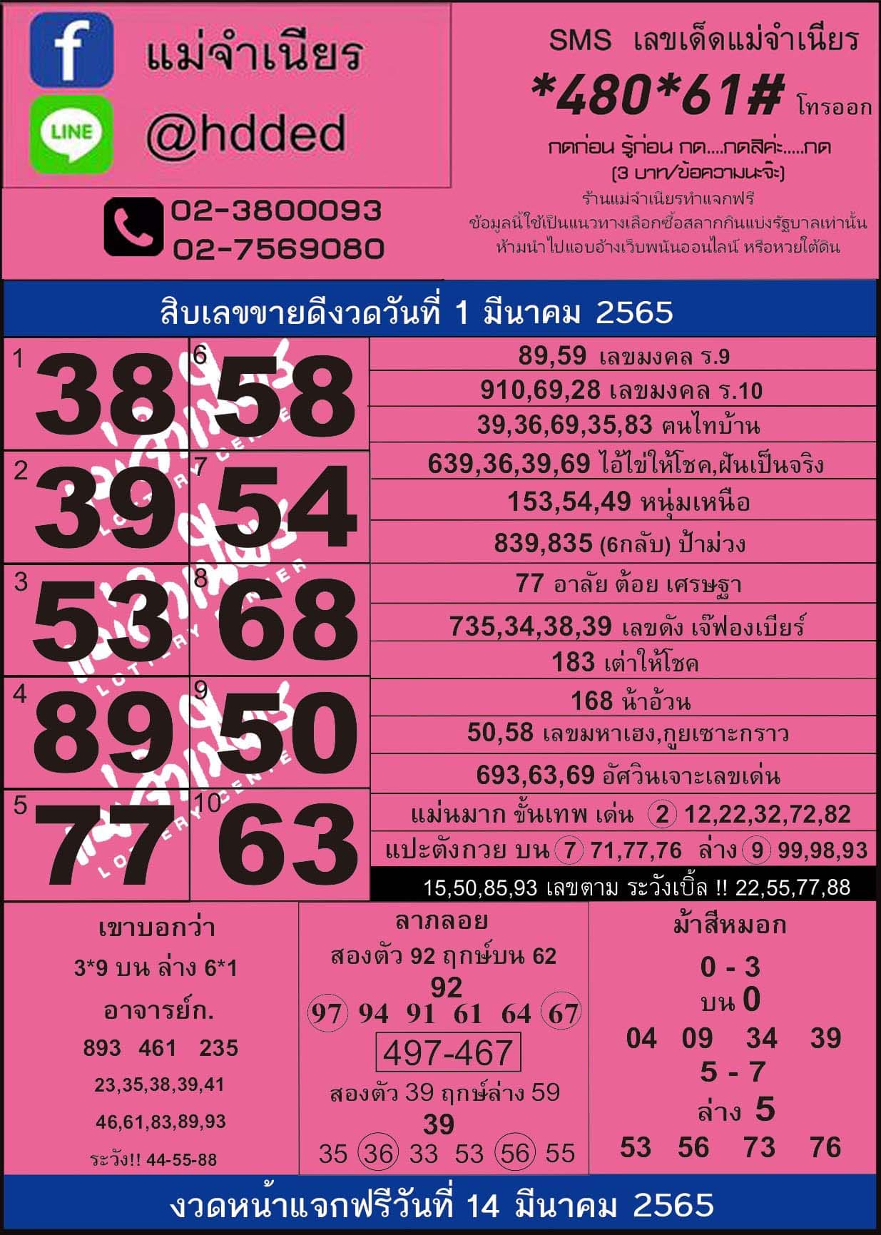 หวยแม่จำเนียร-1-3-67
