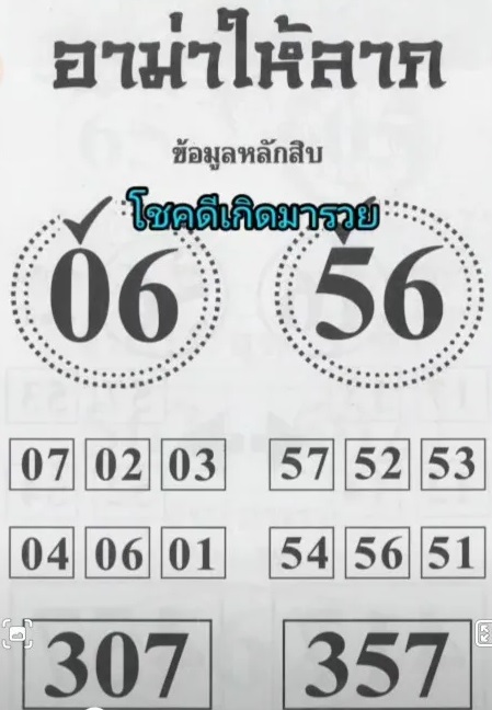 เลขอาม่าให้ลาภ 16-5-67
