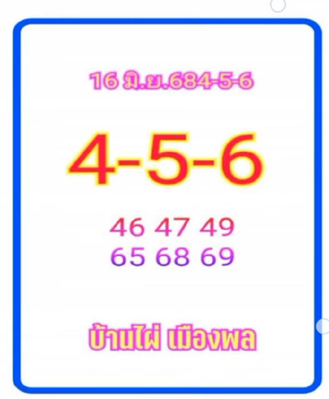 หวยบ้านไผ่เมืองพล 16/6/68