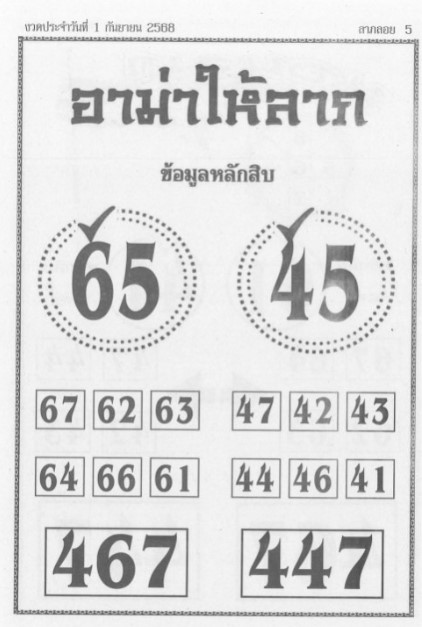 หวยอาม่าให้ลาภ 1/9/68